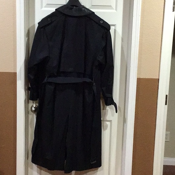 London Fog Mens Black Lined Trench Coat Size 42 Regular - Picture 5 of 11